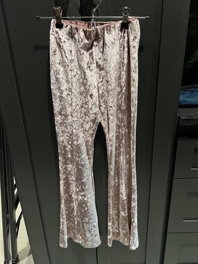 Velvet Flare Pants - Blush Pink